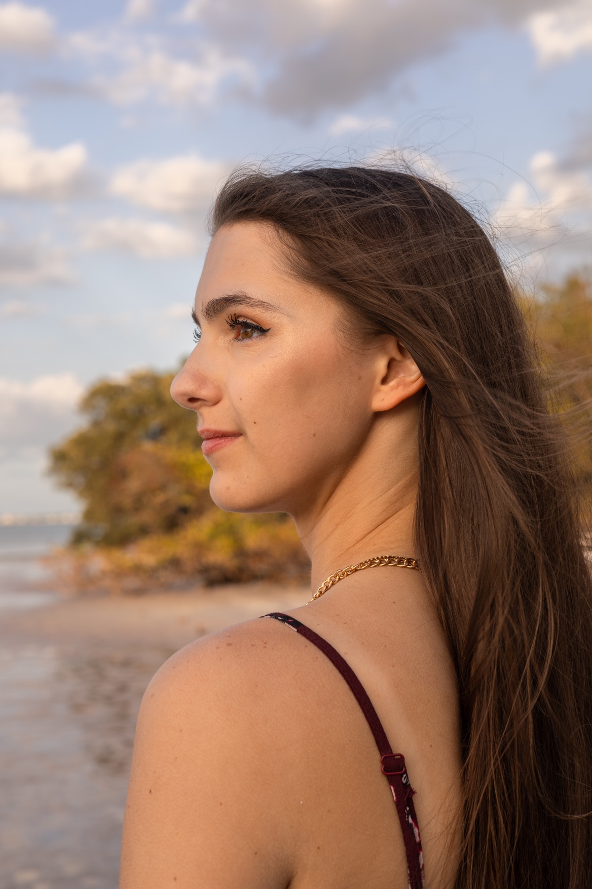 Luminous side profile against open ocean and sky
